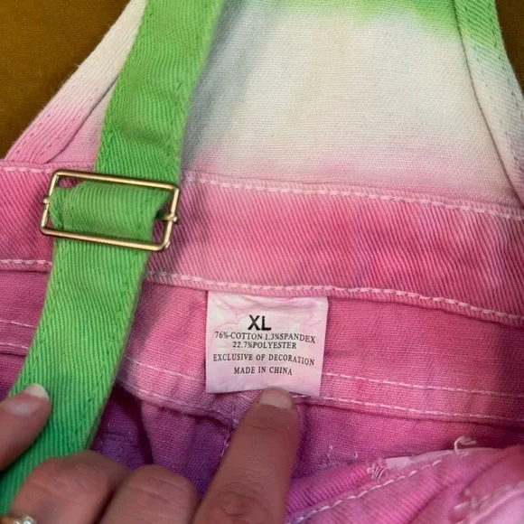 NWOT Girls Watermelon Overall Shorts With White Tee Set Size 6 / XL - Picture 8 of 12